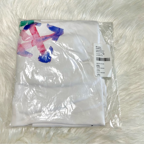 BRAND NEW Off White Watercolor Arrows Crop T-Shirt Sz S Small - Picture 3 of 13